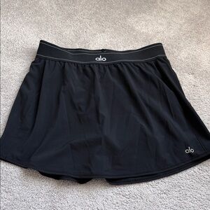 ALO Yoga Black Circle Skirt with Built-In Shorts